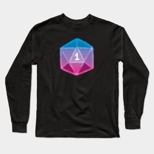 Natural 1 | Hand Painted Nat 1 - Critical Fail D&D - Pink and Blue Gradient Long Sleeve T-Shirt